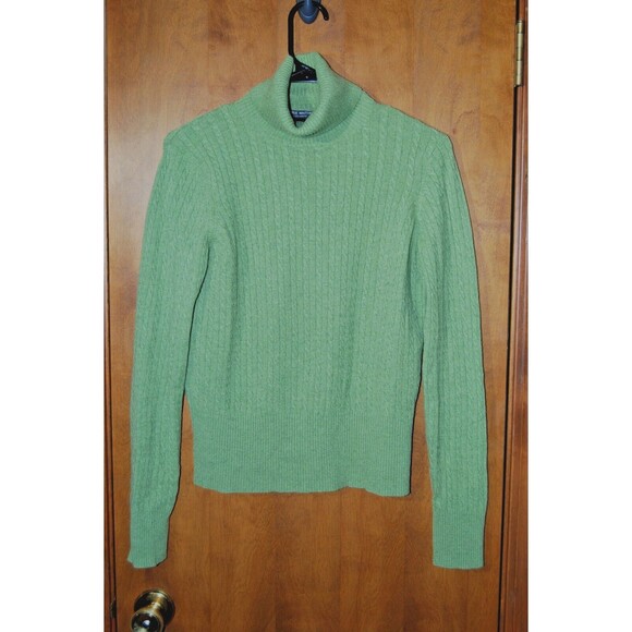 Mariele Waithe 100% Cashmere Sweater Womens Large Turtleneck Cable Knit - Picture 2 of 4